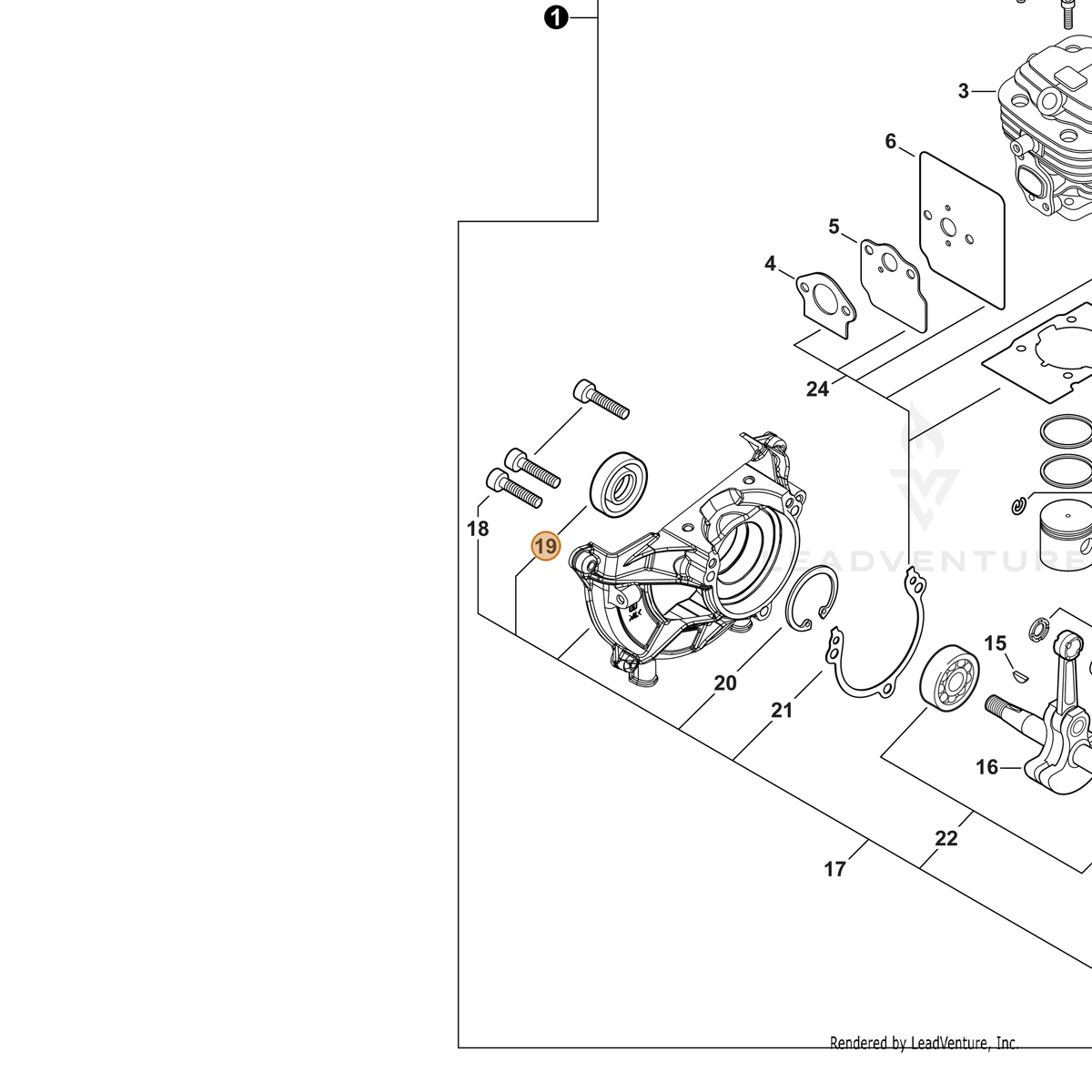 ECHO part 10021203930 — IPL diagram snippet (6x zoom, amber highlight)