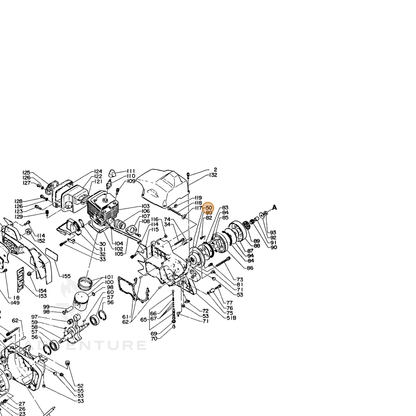 ECHO part 10021212130 — IPL diagram snippet (6x zoom, amber highlight)