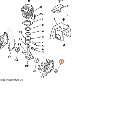 ECHO part 10021227930 — IPL diagram snippet (6x zoom, amber highlight)