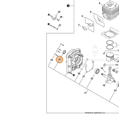 ECHO part 10021300310 — IPL diagram snippet (6x zoom, amber highlight)