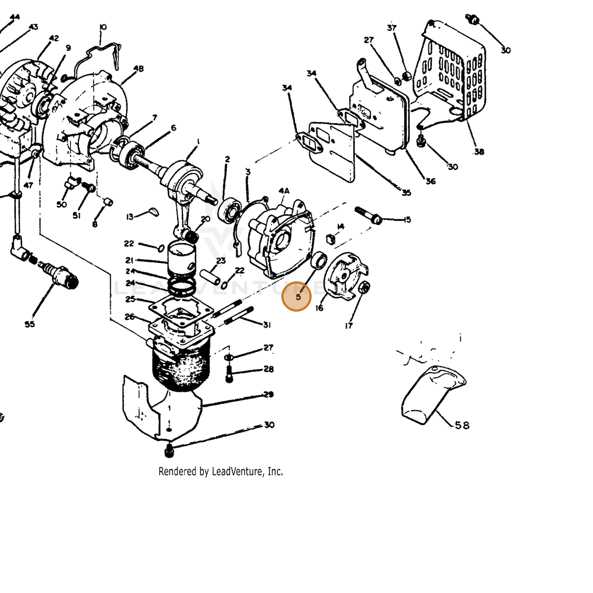 ECHO part 10021305730 — IPL diagram snippet (6x zoom, amber highlight)