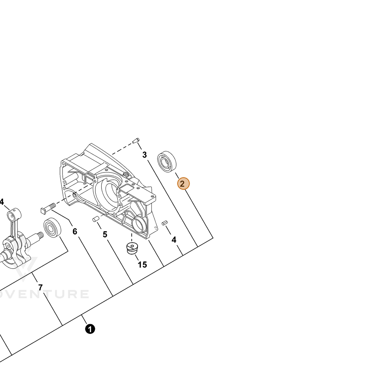 ECHO part 10021330830 — IPL diagram snippet (6x zoom, amber highlight)