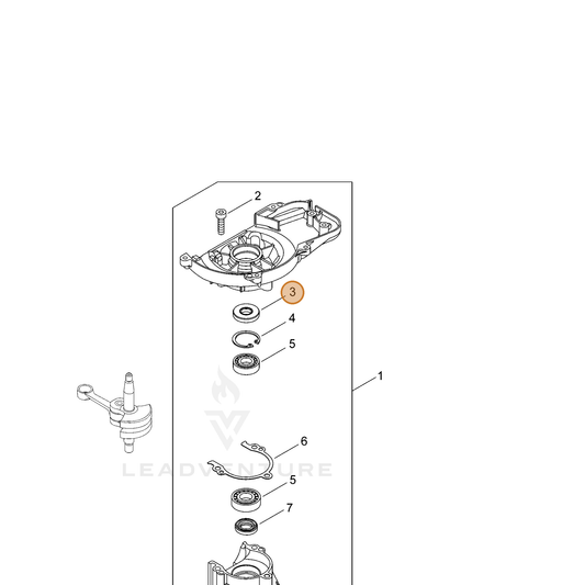ECHO part 10021361830 — IPL diagram snippet (6x zoom, amber highlight)