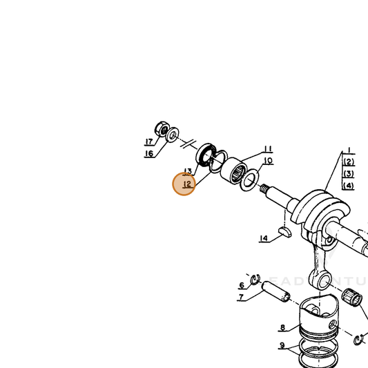 ECHO part 10022904630 — IPL diagram snippet (6x zoom, amber highlight)