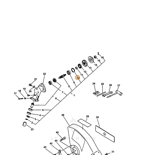 ECHO part 10023855330 — IPL diagram snippet (6x zoom, amber highlight)