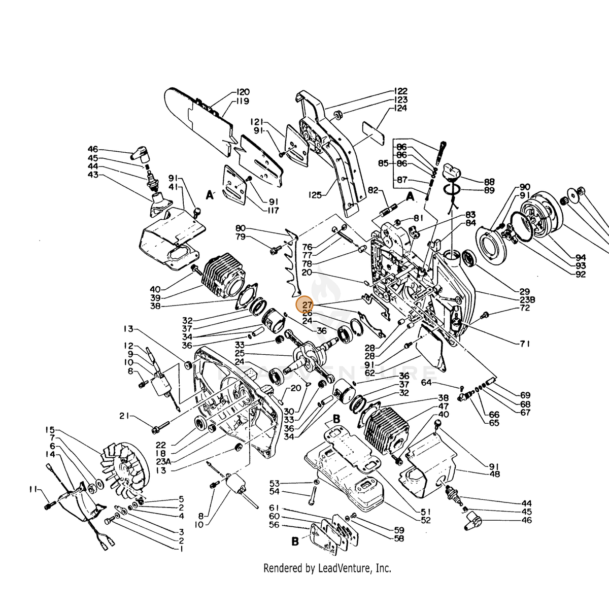 ECHO part 10024216132 — IPL diagram snippet (6x zoom, amber highlight)