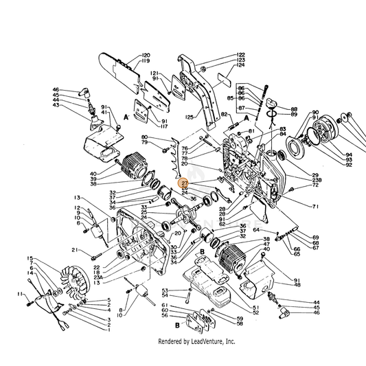 ECHO part 10024216132 — IPL diagram snippet (6x zoom, amber highlight)