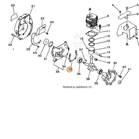 ECHO part 10024222330 — IPL diagram snippet (6x zoom, amber highlight)