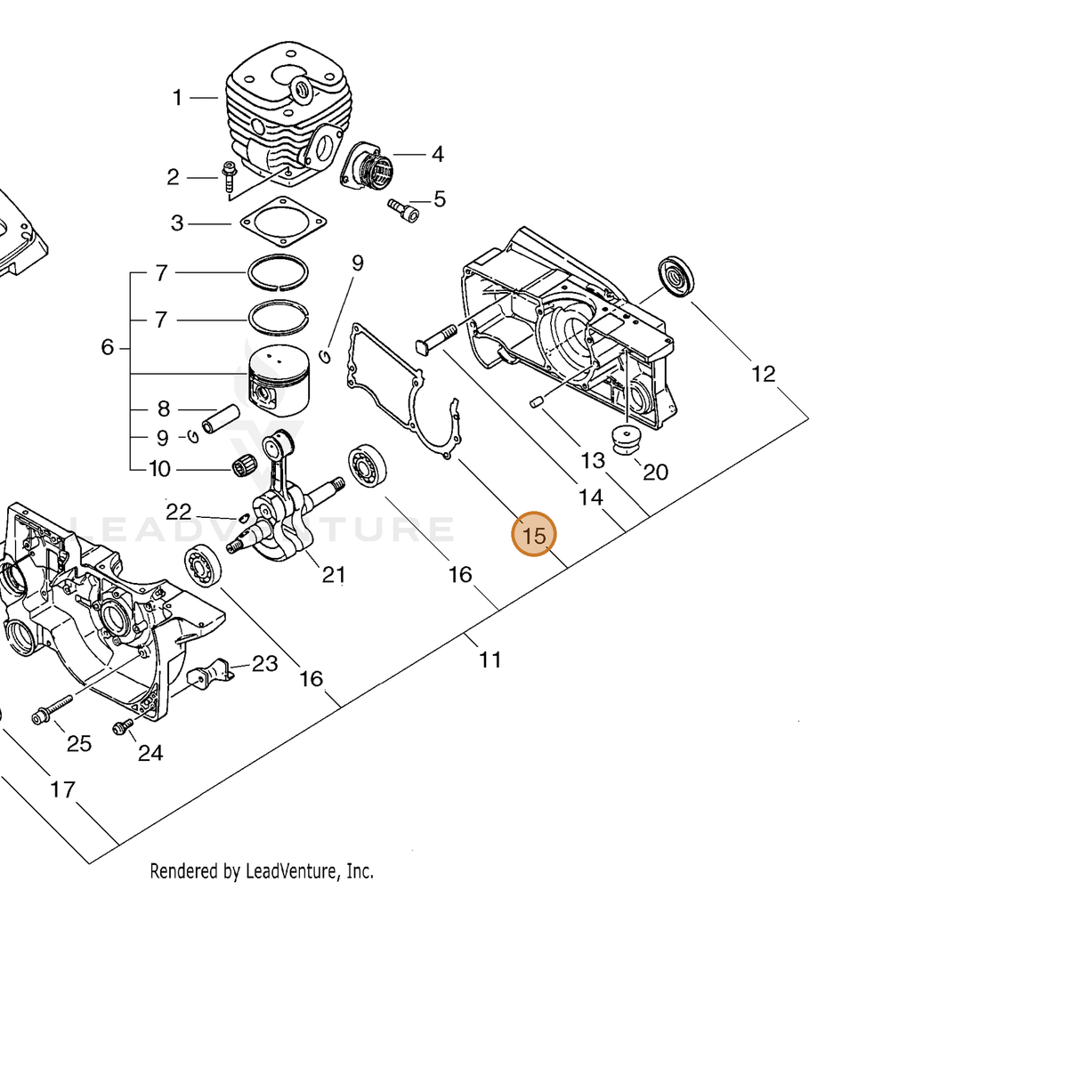 ECHO part 10024232430 — IPL diagram snippet (6x zoom, amber highlight)