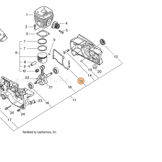 ECHO part 10024232430 — IPL diagram snippet (6x zoom, amber highlight)