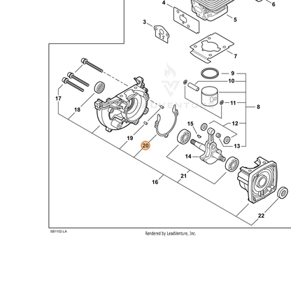 ECHO part 10024242030 — IPL diagram snippet (6x zoom, amber highlight)