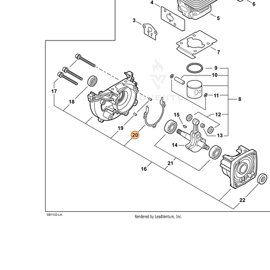 ECHO part 10024242030 — IPL diagram snippet (6x zoom, amber highlight)