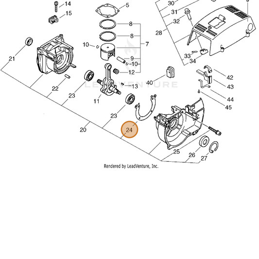 ECHO part 10024254430 — IPL diagram snippet (6x zoom, amber highlight)