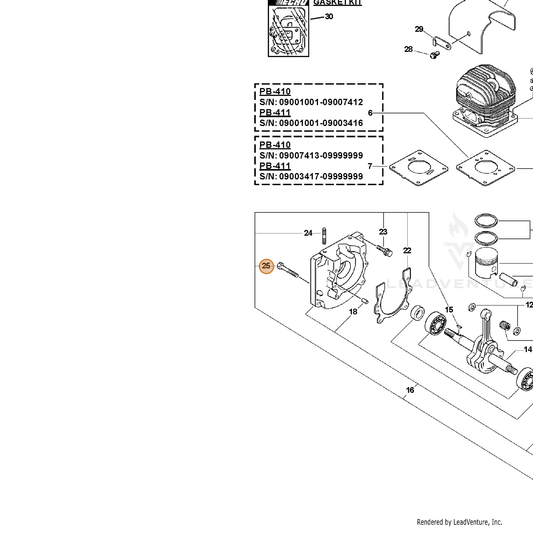 ECHO part 10024401111 — IPL diagram snippet (6x zoom, amber highlight)