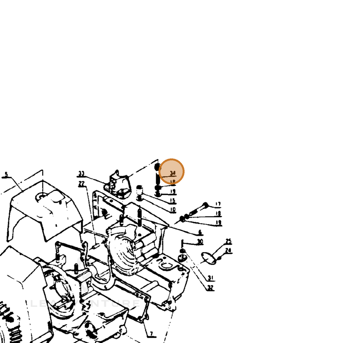 ECHO part 10024500230 — IPL diagram snippet (6x zoom, amber highlight)