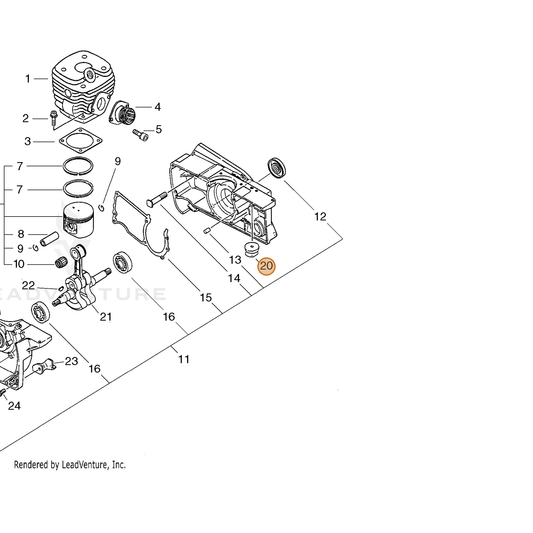 ECHO part 10025132430 — IPL diagram snippet (6x zoom, amber highlight)