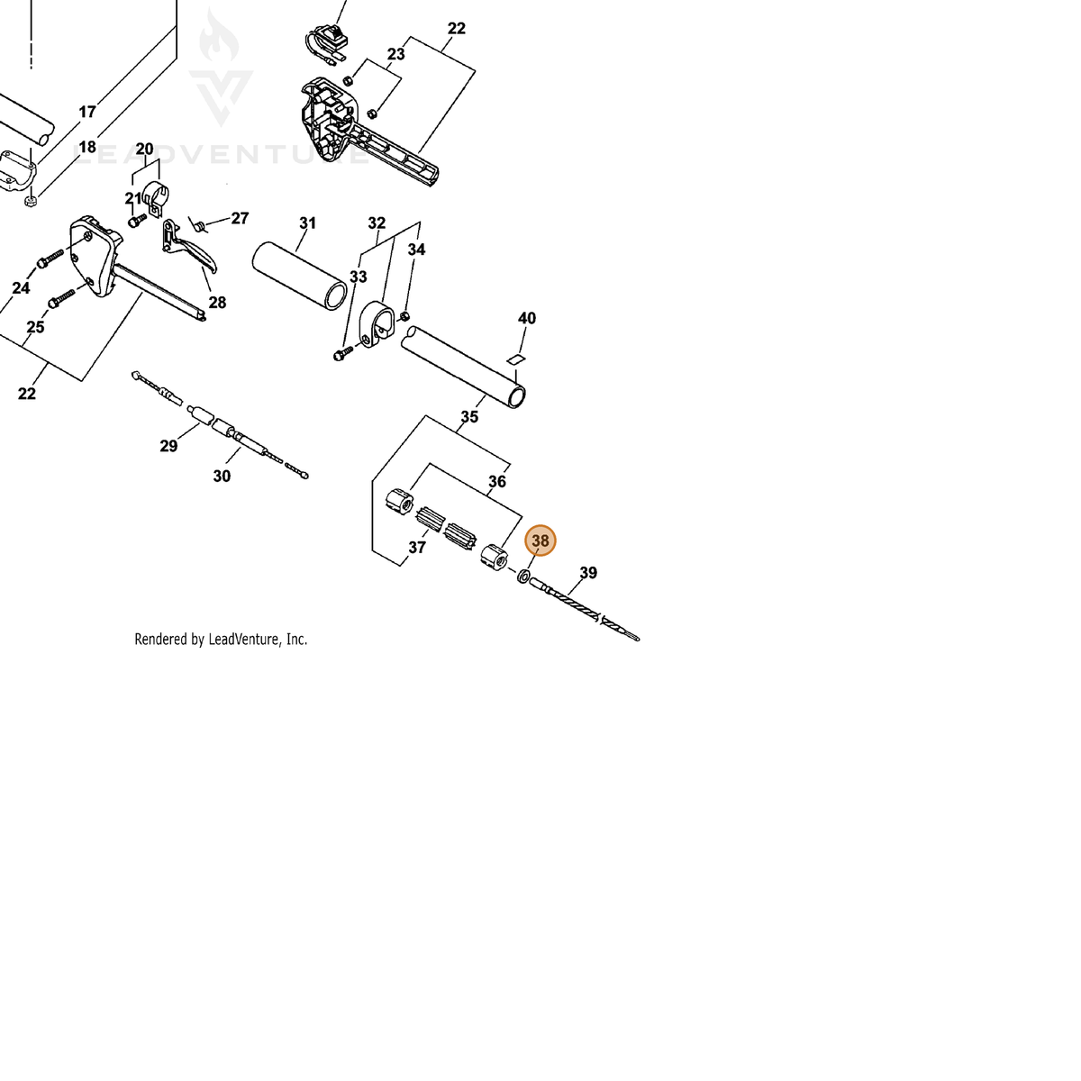 ECHO part 10025156630 — IPL diagram snippet (6x zoom, amber highlight)