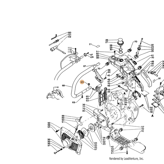 ECHO part 10025316132 — IPL diagram snippet (6x zoom, amber highlight)
