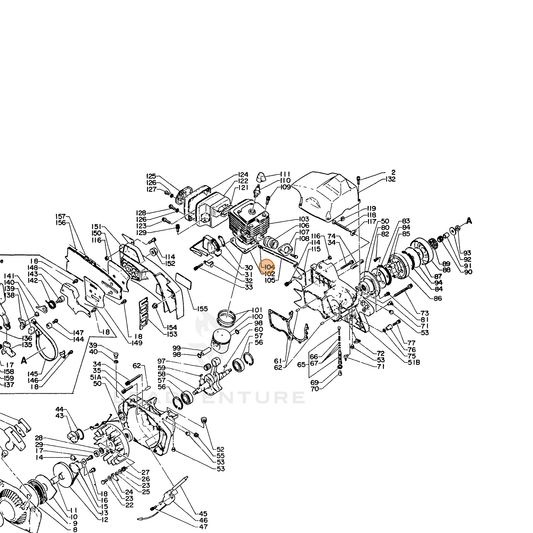 ECHO part 10026710630 — IPL diagram snippet (6x zoom, amber highlight)
