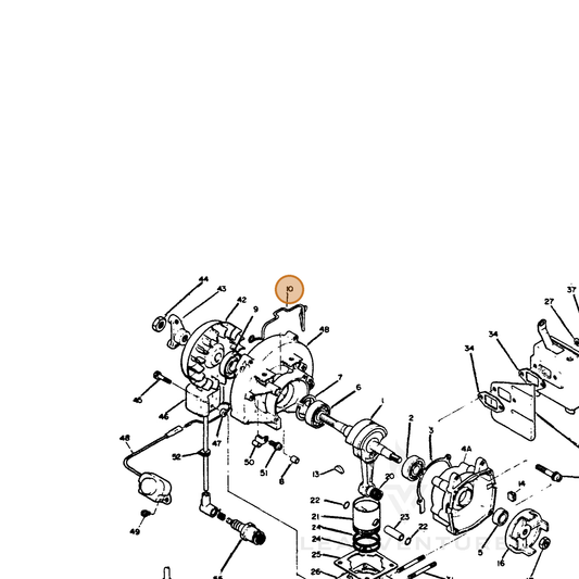 ECHO part 10026807130 — IPL diagram snippet (6x zoom, amber highlight)