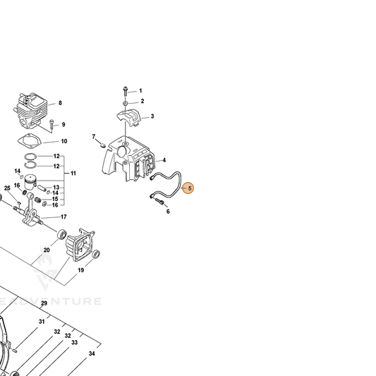 ECHO part 10026857730 — IPL diagram snippet (6x zoom, amber highlight)