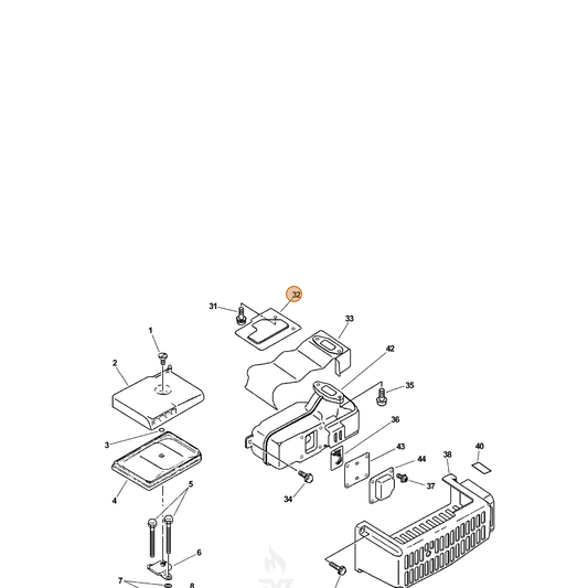 ECHO part 10027003360 — IPL diagram snippet (6x zoom, amber highlight)