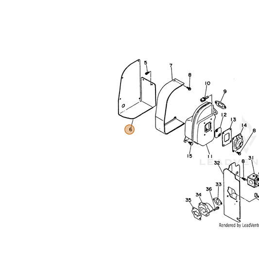 ECHO part 10027003461 — IPL diagram snippet (6x zoom, amber highlight)