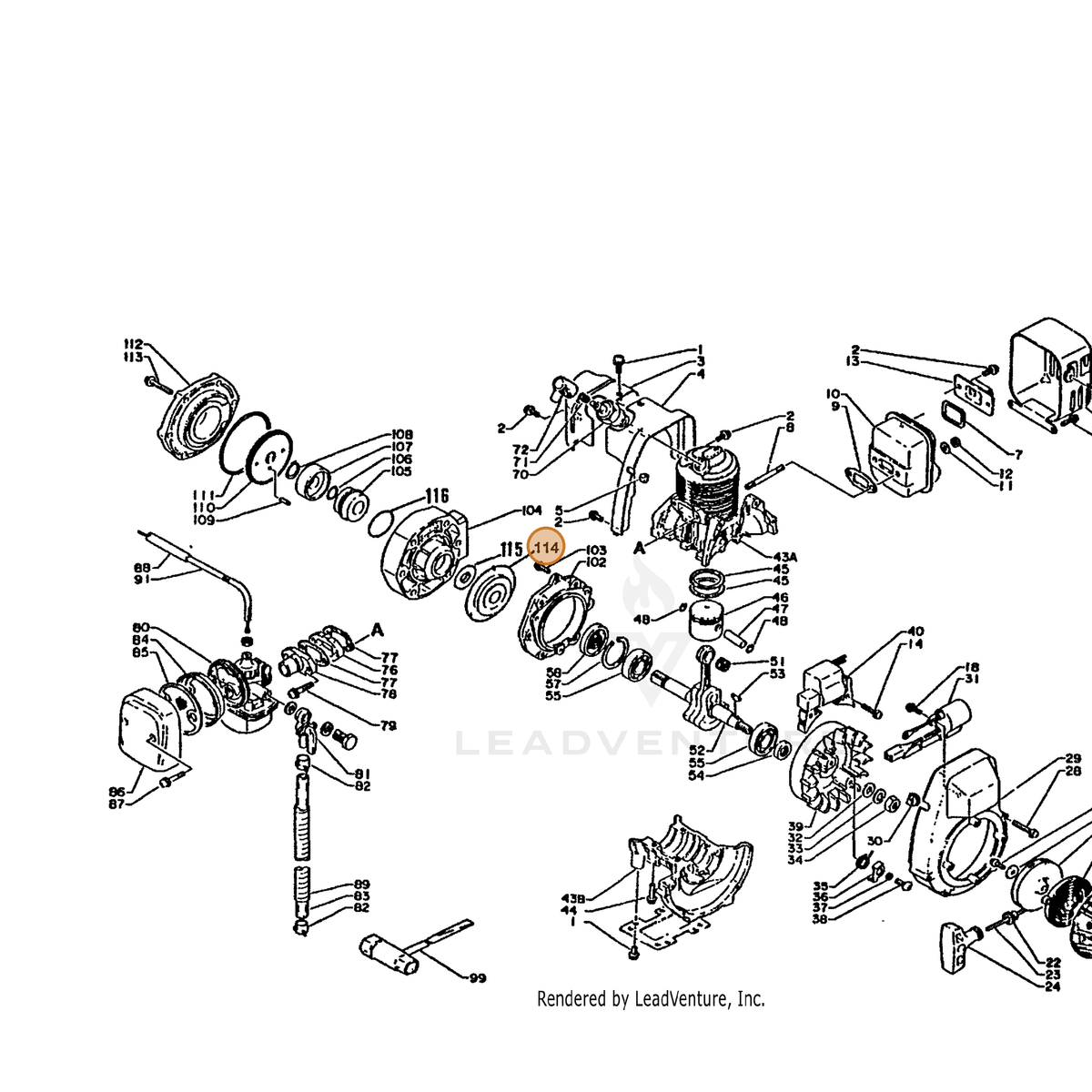 ECHO part 10027110510 — IPL diagram snippet (6x zoom, amber highlight)