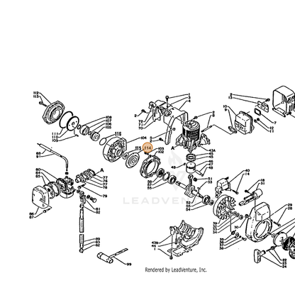 ECHO part 10027110510 — IPL diagram snippet (6x zoom, amber highlight)