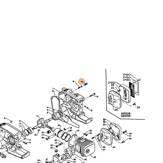 ECHO part 10027810130 — IPL diagram snippet (6x zoom, amber highlight)