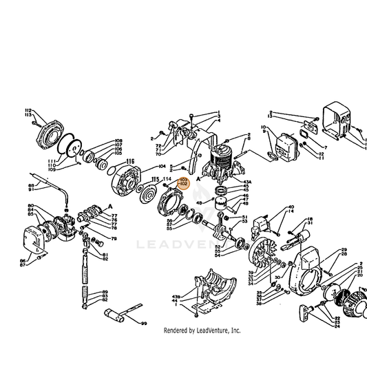 ECHO part 10028010510 — IPL diagram snippet (6x zoom, amber highlight)