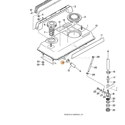 ECHO part 100561170010 — IPL diagram snippet (6x zoom, amber highlight)