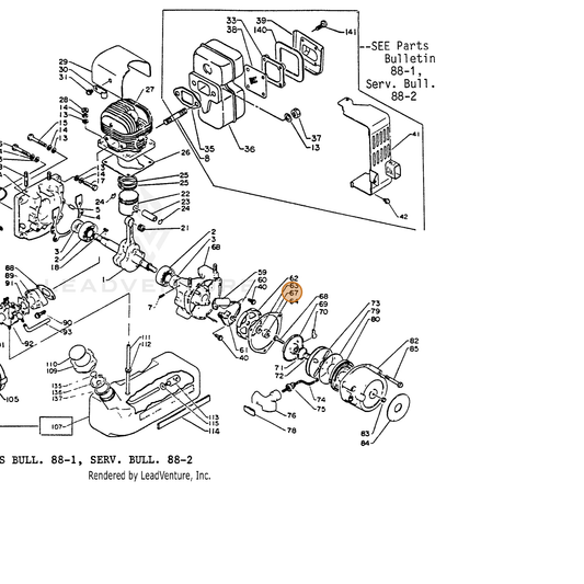 ECHO part 10061501110 — IPL diagram snippet (6x zoom, amber highlight)