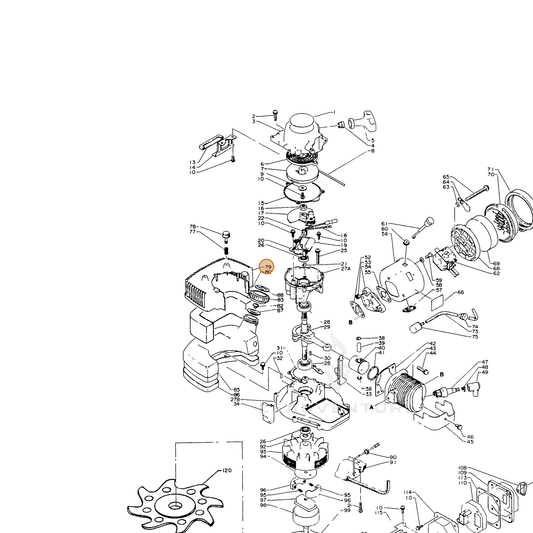 Echo part 10061607930 — IPL diagram snippet (6x zoom, amber highlight)