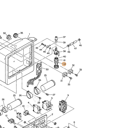 ECHO part 100642000210 — IPL diagram snippet (6x zoom, amber highlight)