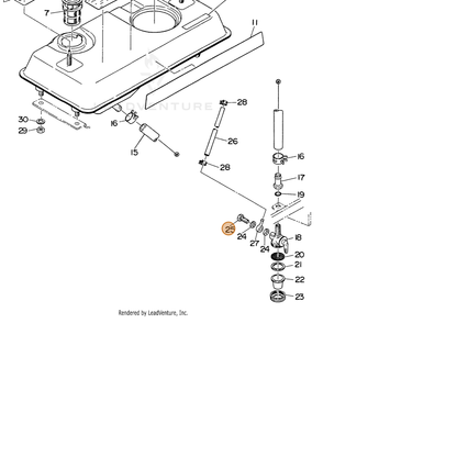 ECHO part 100642000240 — IPL diagram snippet (6x zoom, amber highlight)