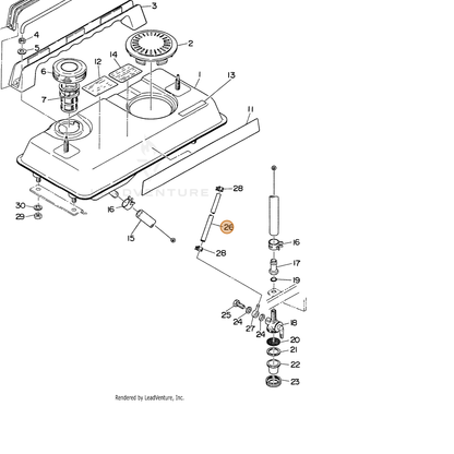 ECHO part 100851060000 — IPL diagram snippet (6x zoom, amber highlight)
