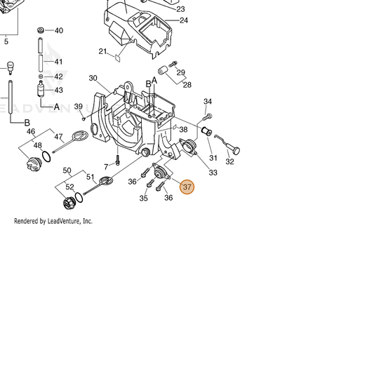 ECHO part 10090536030 — IPL diagram snippet (6x zoom, amber highlight)