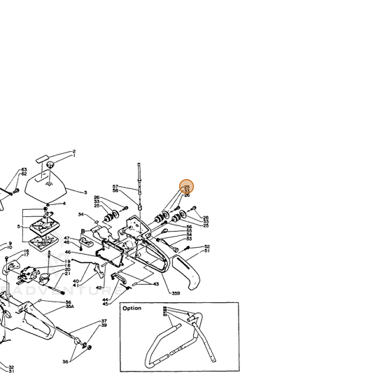 ECHO part 10090714730 — IPL diagram snippet (6x zoom, amber highlight)