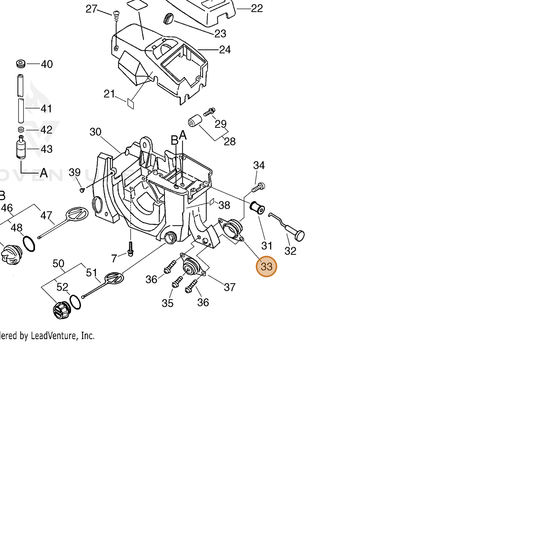 ECHO part 10090735430 — IPL diagram snippet (6x zoom, amber highlight)