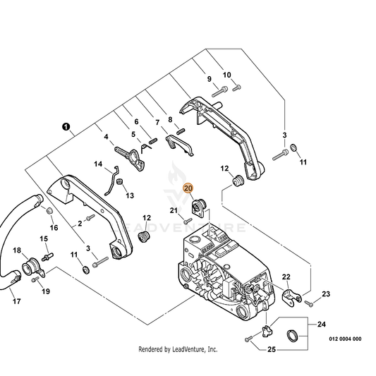 ECHO part 10090739131 — IPL diagram snippet (6x zoom, amber highlight)