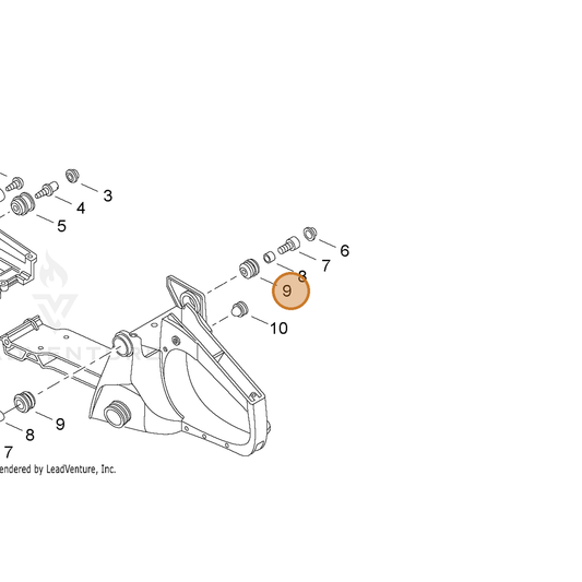 ECHO part 10091019730 — IPL diagram snippet (6x zoom, amber highlight)