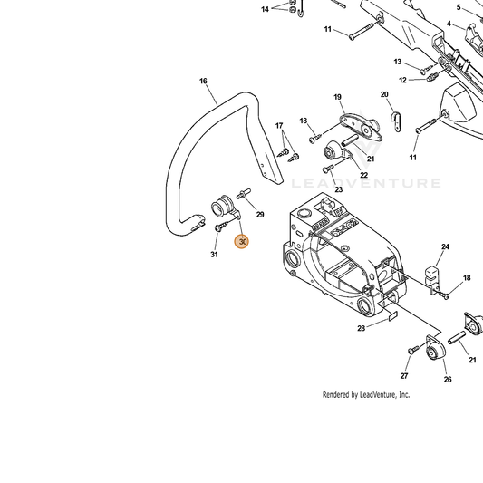 ECHO part 10091035630 — IPL diagram snippet (6x zoom, amber highlight)