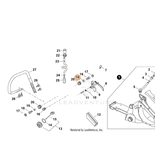 ECHO part 10091515131 — IPL diagram snippet (6x zoom, amber highlight)