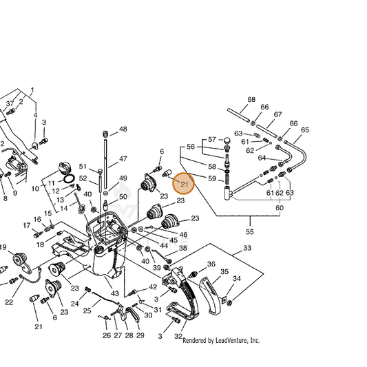 ECHO part 10091516430 — IPL diagram snippet (6x zoom, amber highlight)
