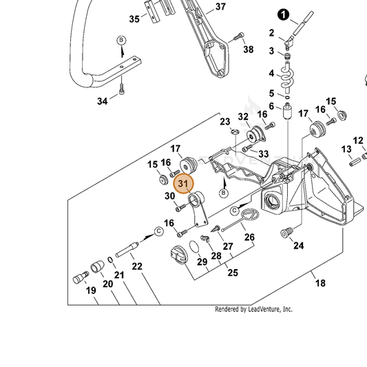 ECHO part 10091730830 — IPL diagram snippet (6x zoom, amber highlight)