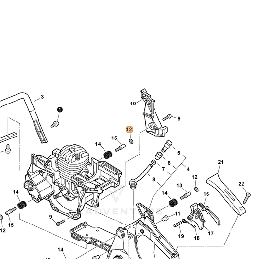 ECHO part 10091838330 — IPL diagram snippet (6x zoom, amber highlight)
