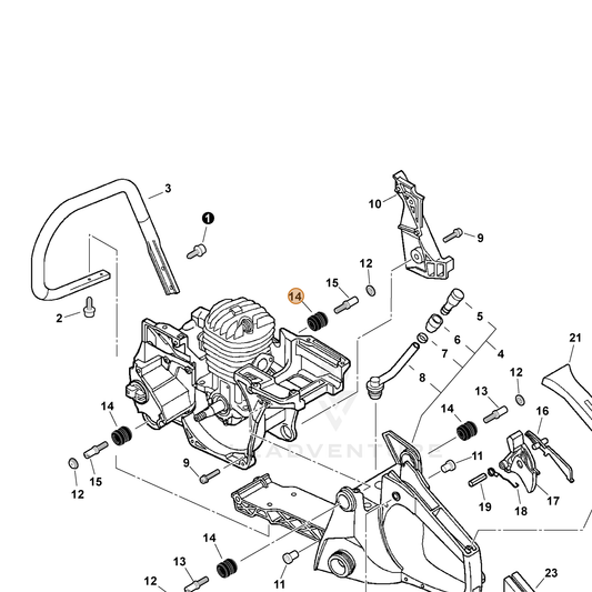 ECHO part 10092138330 — IPL diagram snippet (6x zoom, amber highlight)