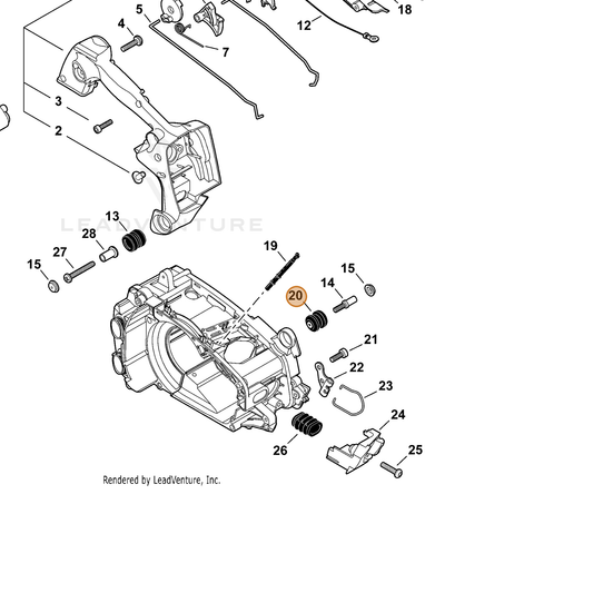 ECHO part 10092139131 — IPL diagram snippet (6x zoom, amber highlight)