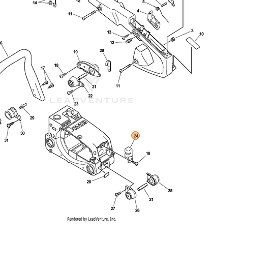 ECHO part 10092139430 — IPL diagram snippet (6x zoom, amber highlight)